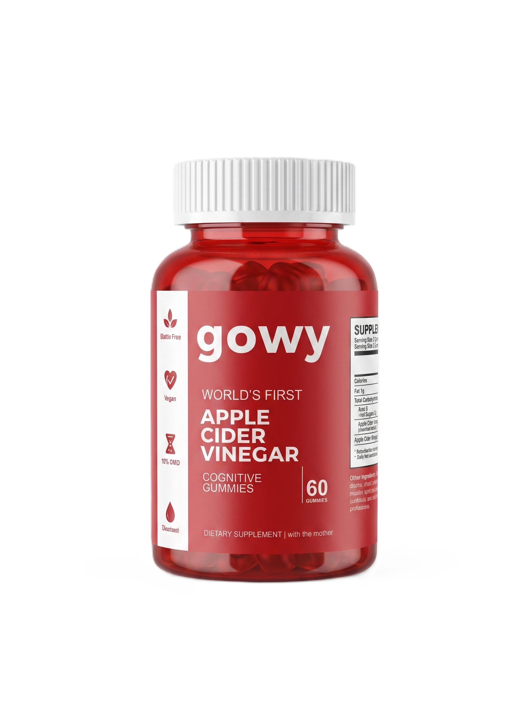 gowy - Желирани бонбони с ябълков оцет 60pcs